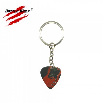 Custom Printing Design Guitar Pick Keychain Corporate Giveaways